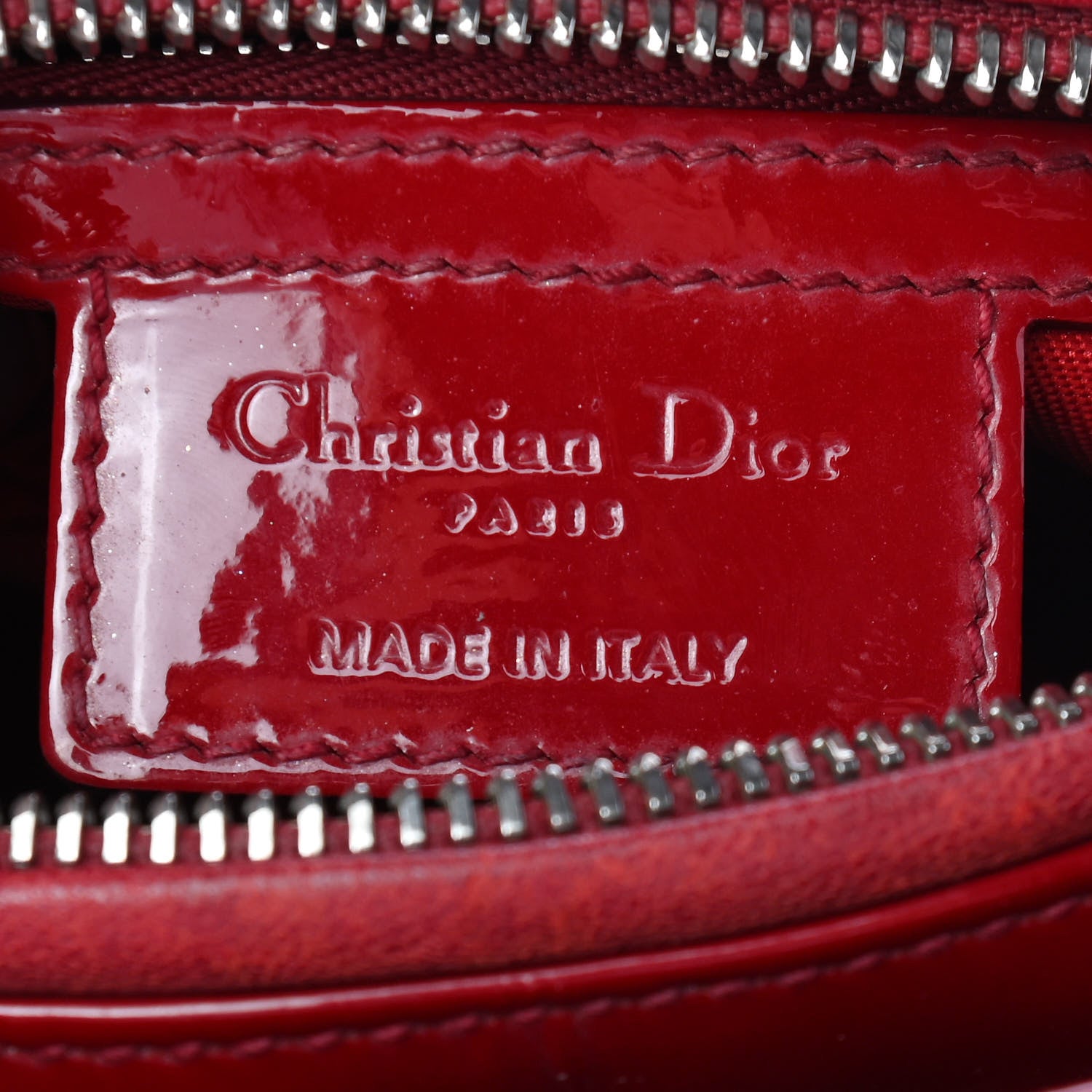 Christian Dior Patent Cannage Medium Lady Dior Red 5 of 9