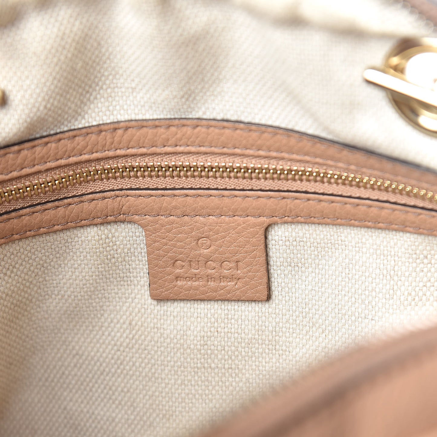 Pebbled Calfskin Small Soho Bowler Camelia