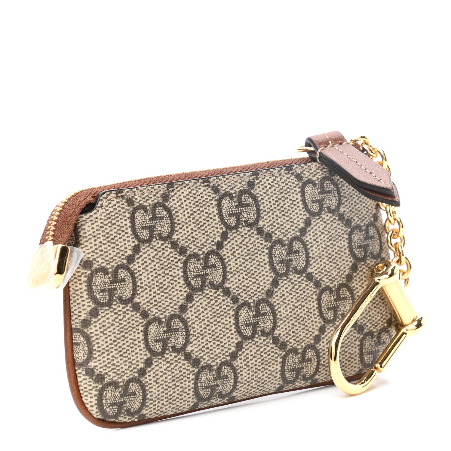 Gucci GG Supreme Monogram Key Case Beige Ebony Cuir 2 of 7