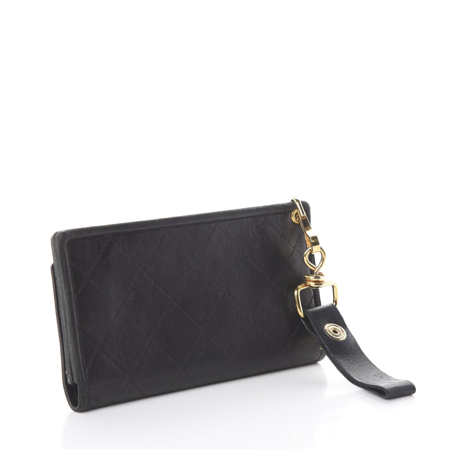 Lambskin Stitched Card Holder Black