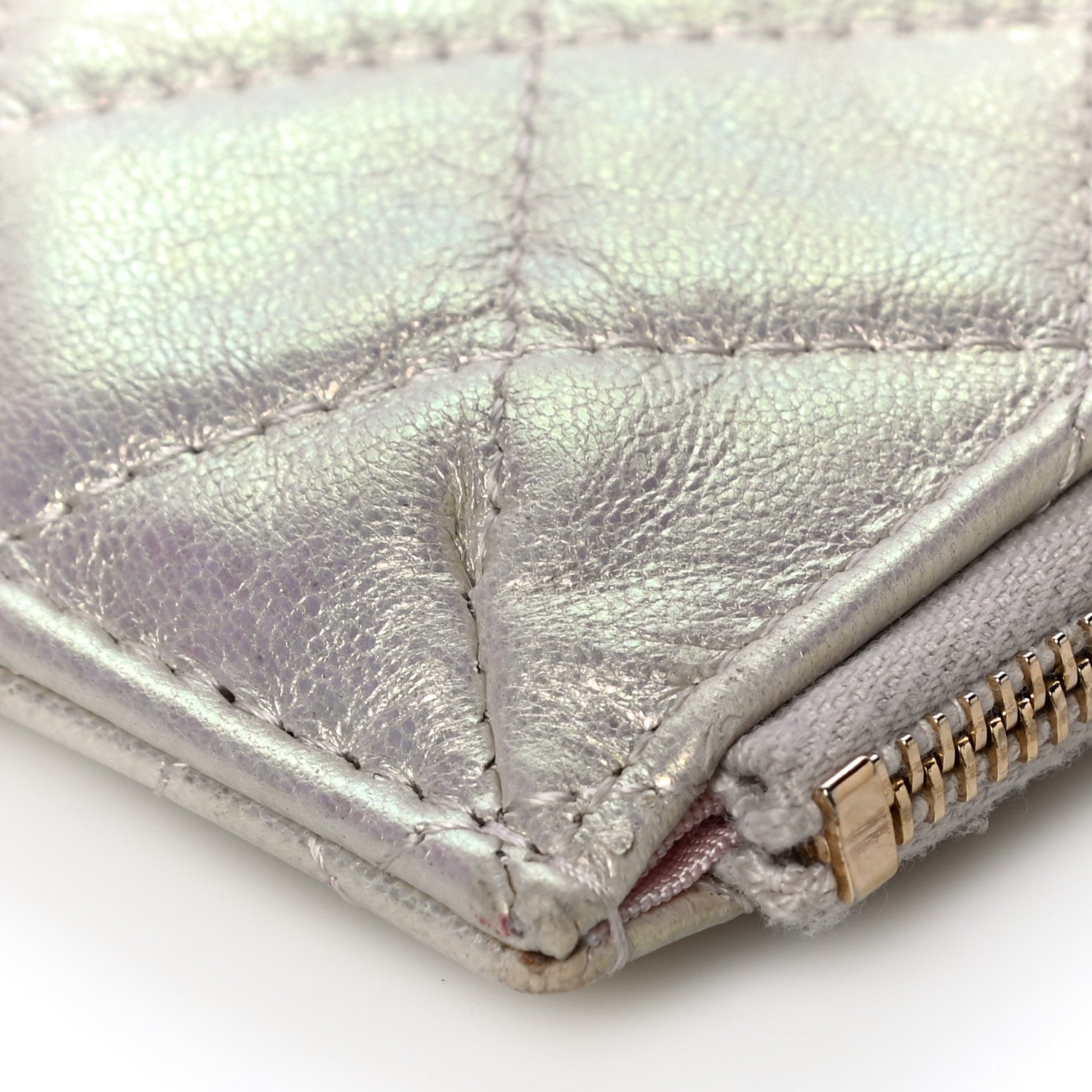 Chanel Iridescent Lambskin Quilted Classic iPhone Pouch Ivory 10 of 17