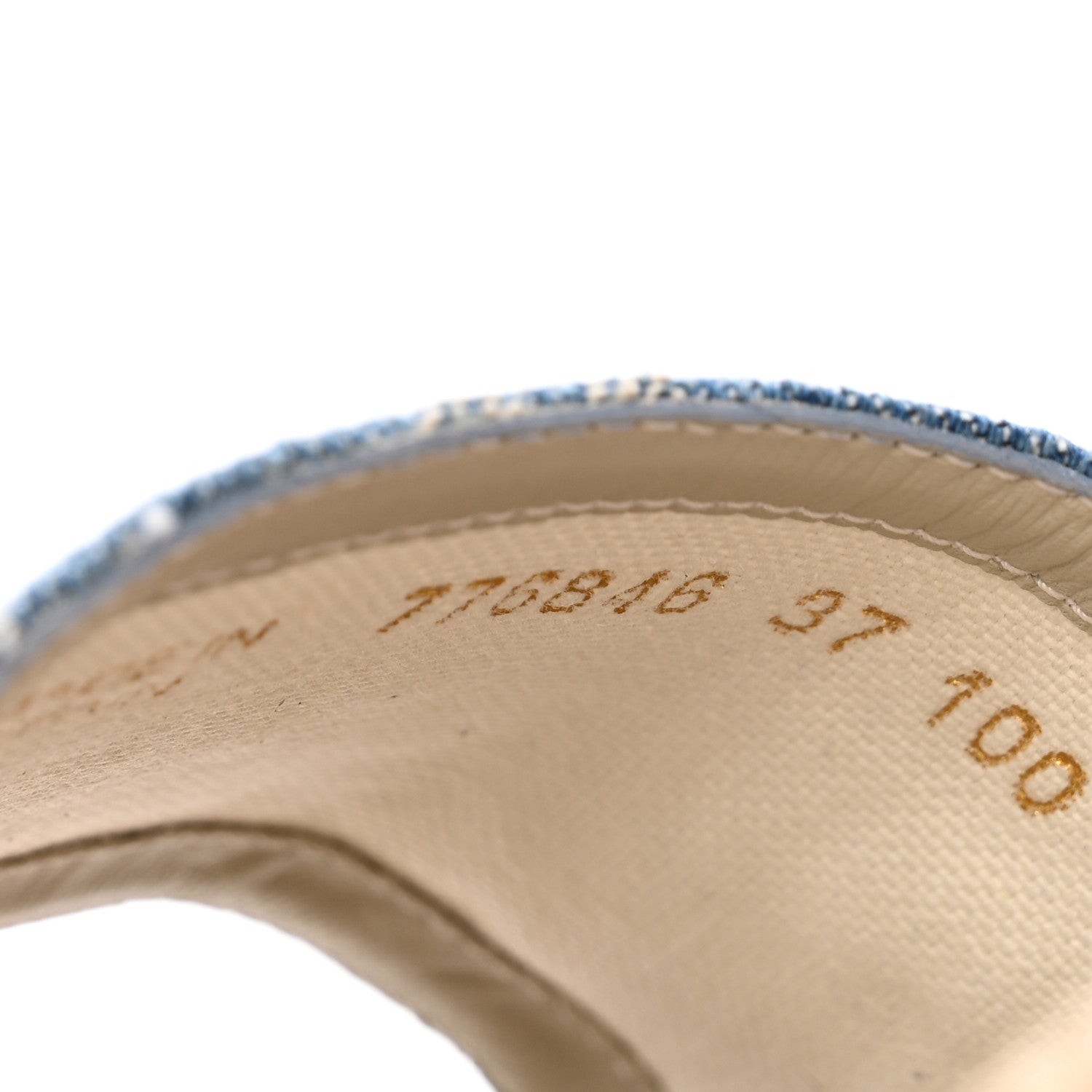 Gucci New Denim GG Monogram Pilar Ankle Wrap Espadrille Wedge Sandals 37 Light Blue 10 of 11