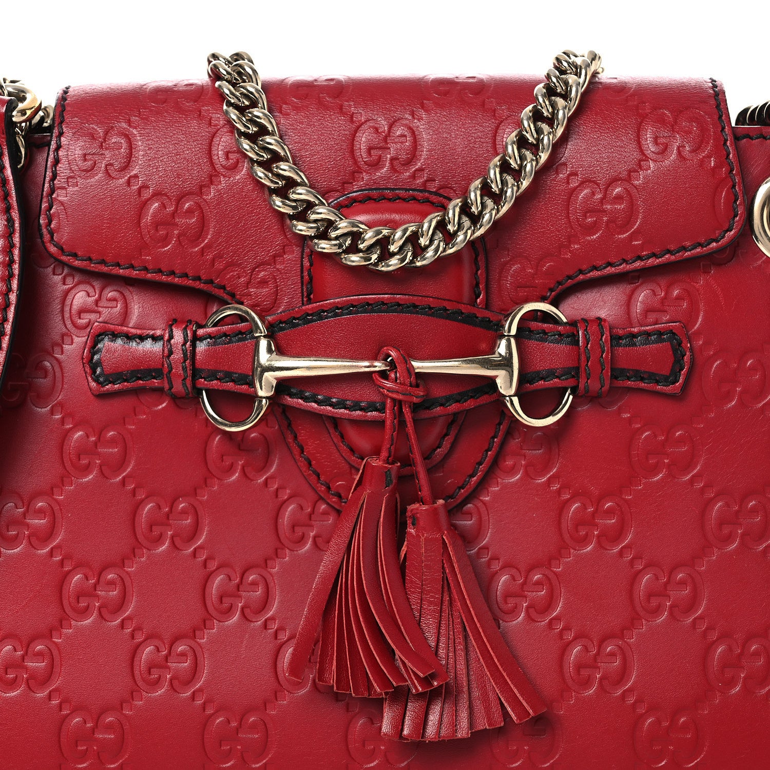 Gucci Guccissima Small Emily Shoulder Bag Red 8 of 12