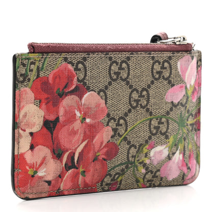 Gucci GG Supreme Monogram Blooms Key Ring Coin Case Beige Multicolor Dry Rose 3 of 8