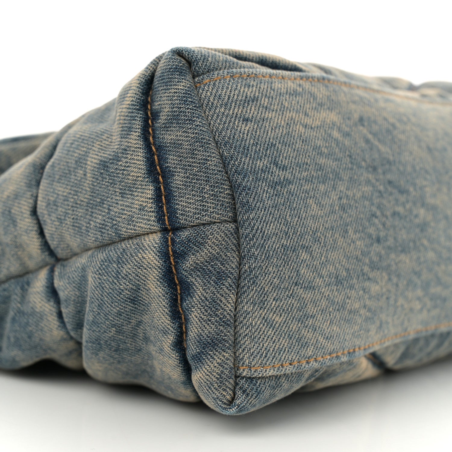 Saint Laurent Denim Quilted Small Loulou Puffer Monogram Chain Satchel Blue Cinnamon 9 of 10