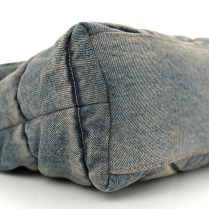Saint Laurent Denim Quilted Small Loulou Puffer Monogram Chain Satchel Blue Cinnamon 9 of 10
