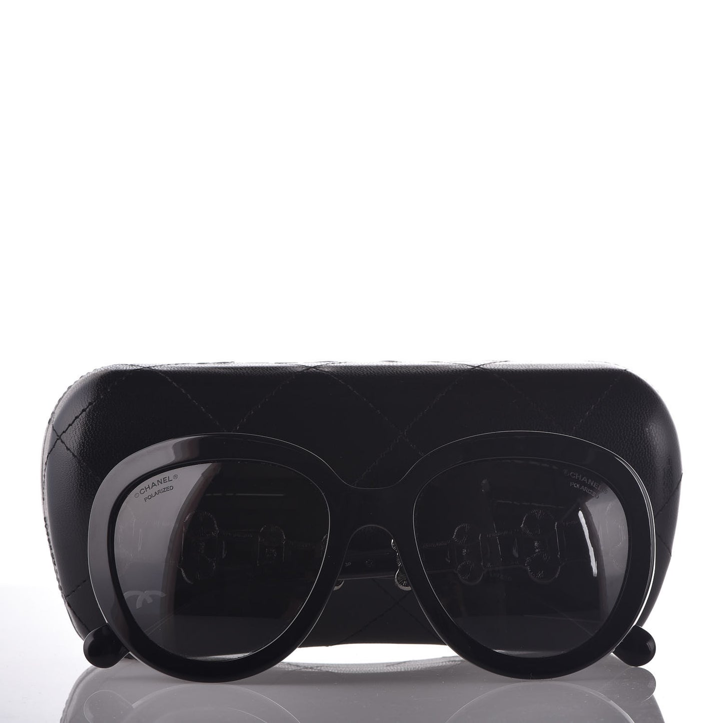 Pearl Crystal Bijoux Polarized Sunglasses 5334-H-B Black