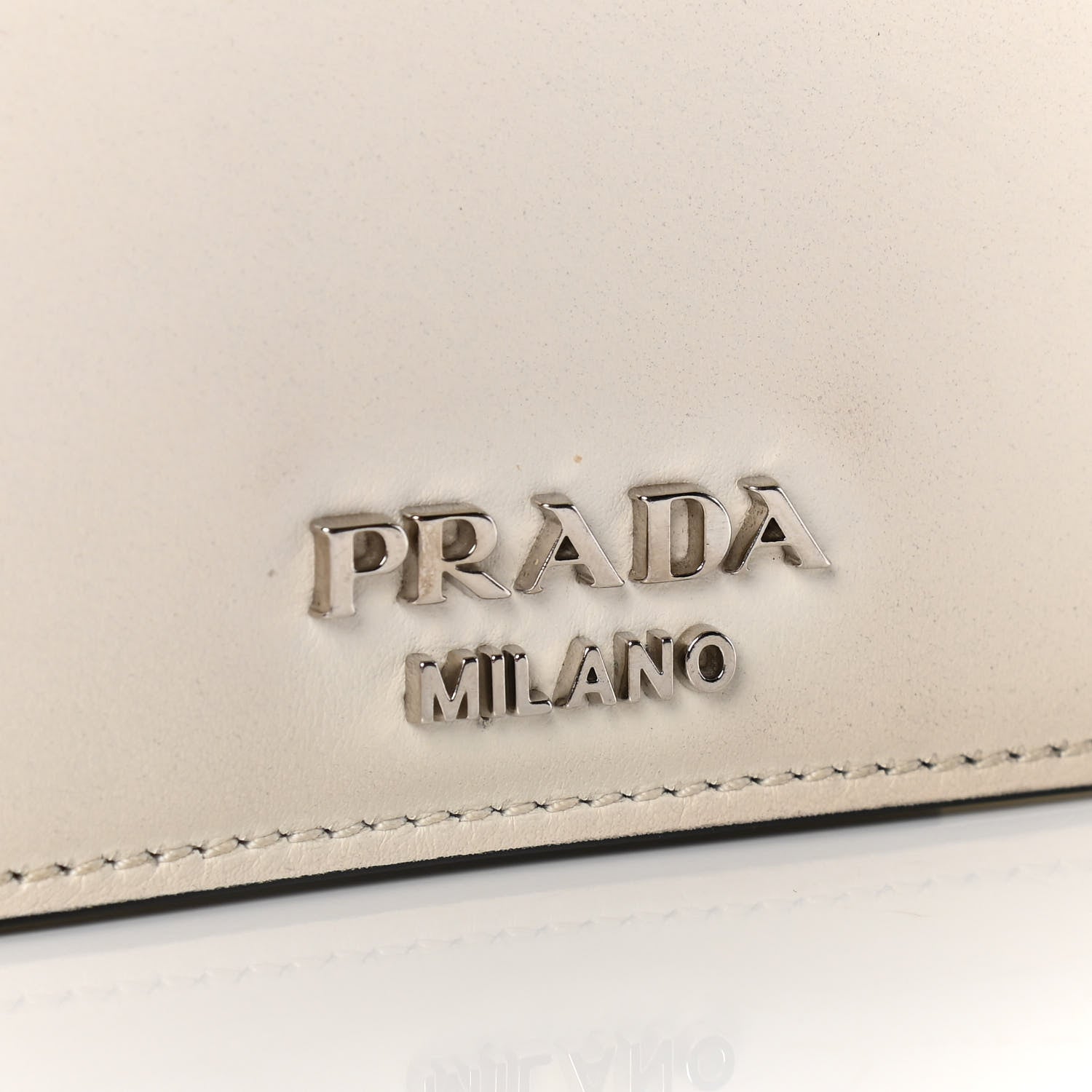 Prada City Calf Plex Ribbon Bag White 7 of 19
