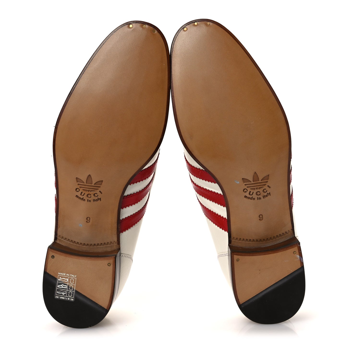X ADIDAS Goatskin Web Mens Horsebit Loafers 9 White