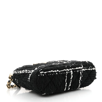 Chanel Tweed Quilted Mini Clutch With Chain Black White 4 of 14