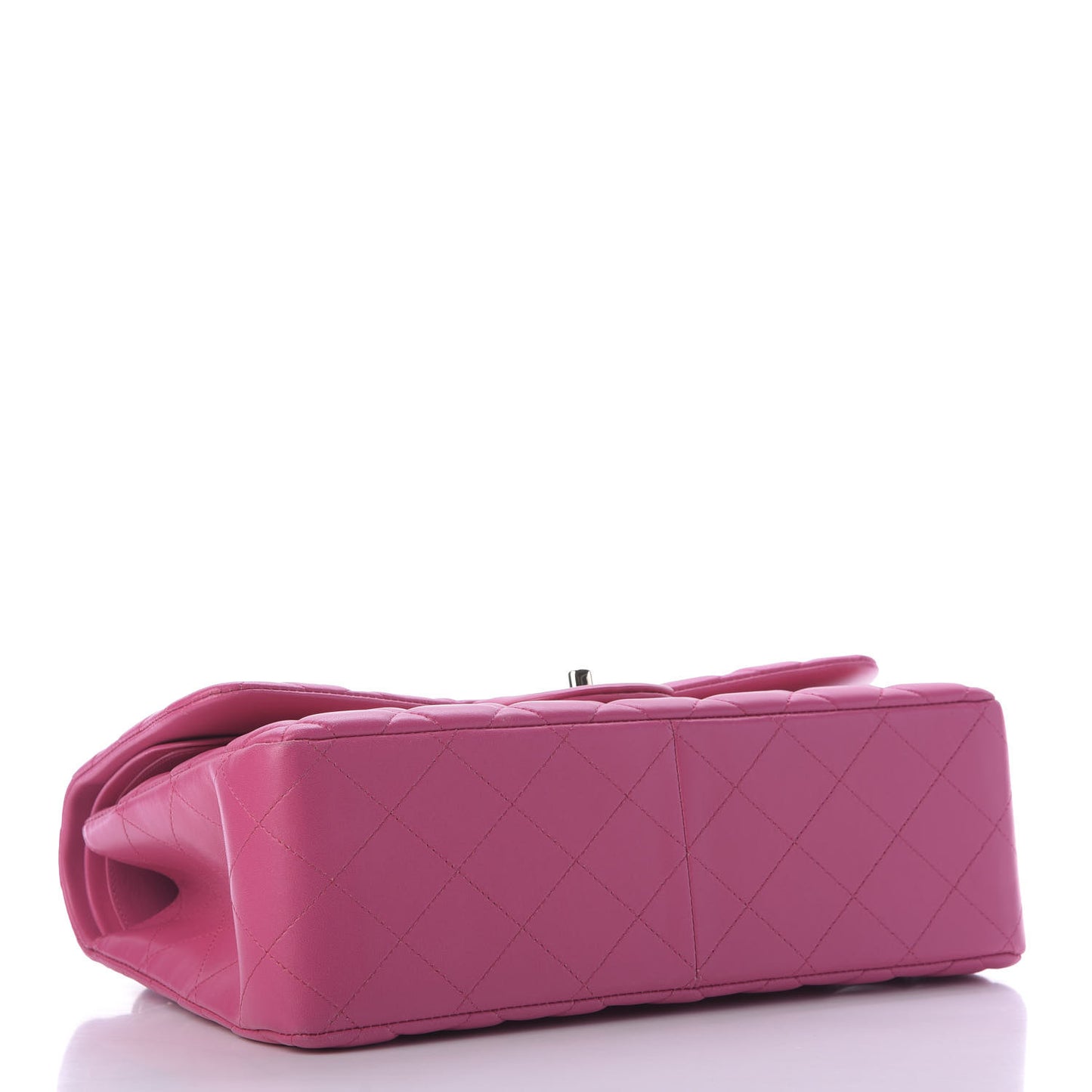 Lambskin Quilted Jumbo Double Flap Fuchsia