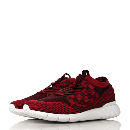 Louis Vuitton Knit Damier Mens Fastlane Sneakers 10.5 Burgundy Red 3 of 7