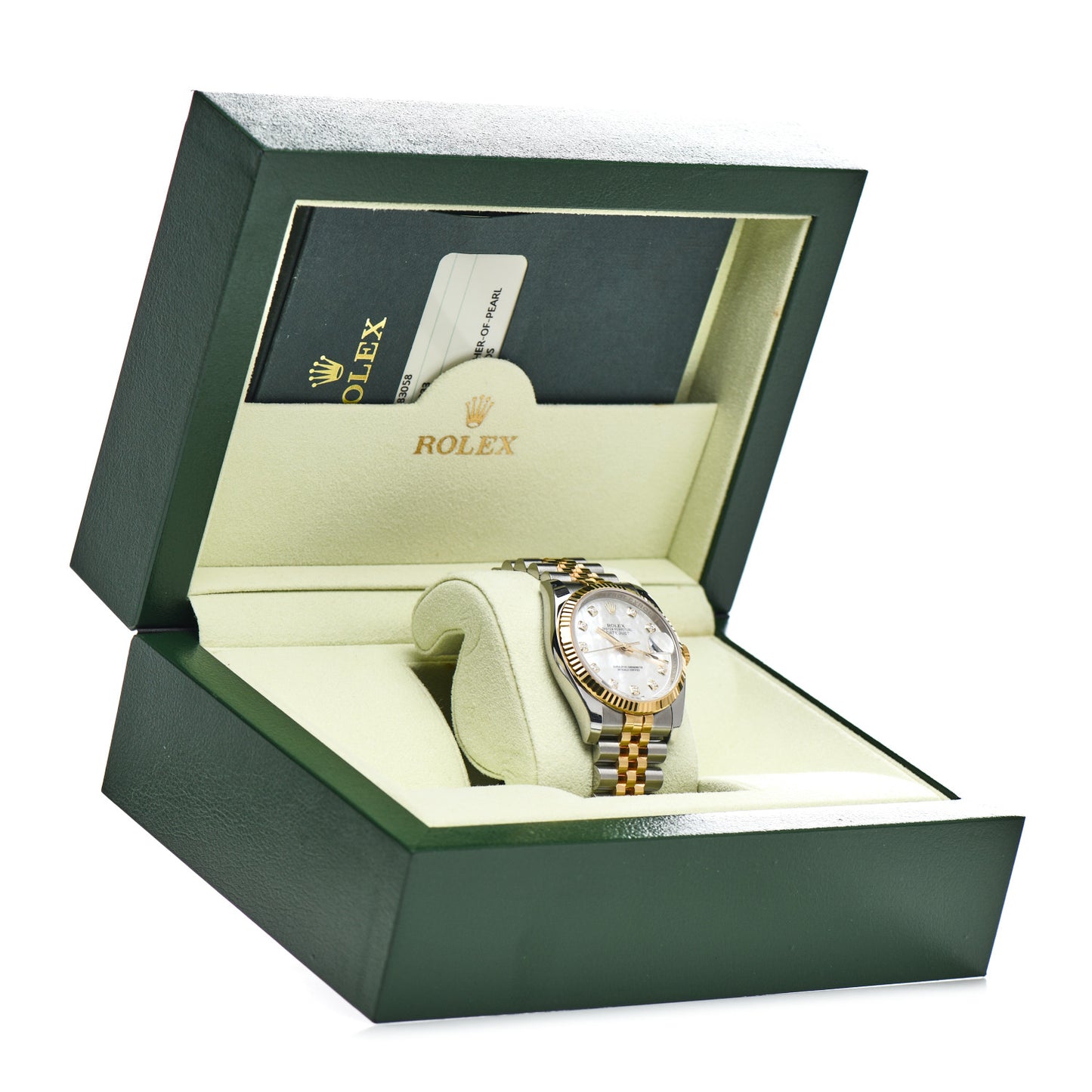 Stainless Steel 18K Yellow Gold Diamond Mother of Pearl 36mm Oyster Perpetual Datejust Watch 116233