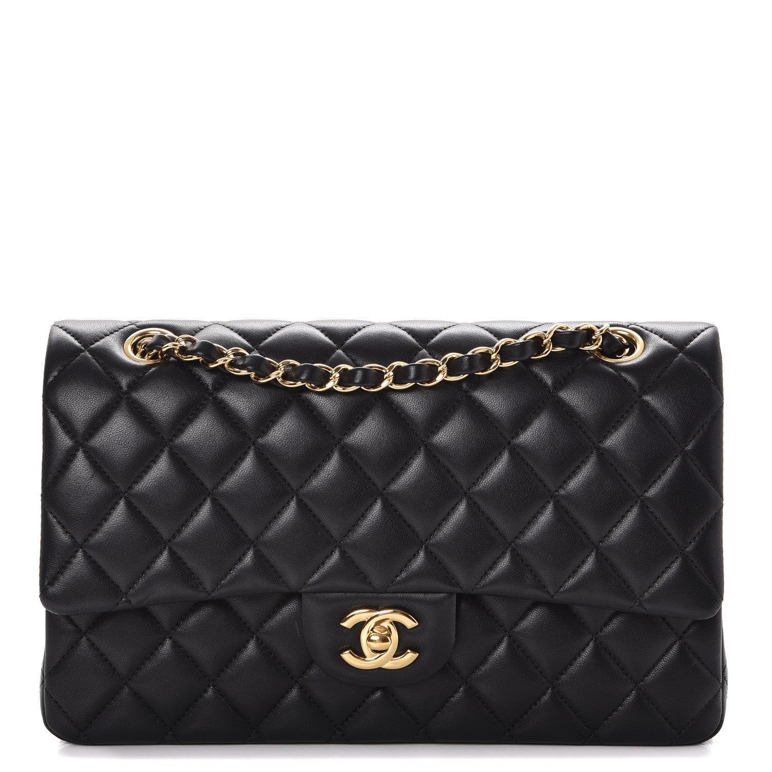 Chanel Lambskin Quilted Medium Double Flap Black 1 of 9
