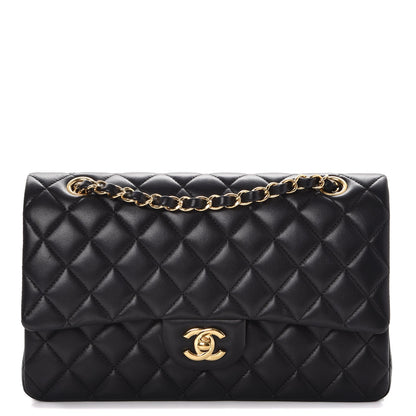 Chanel Lambskin Quilted Medium Double Flap Black 1 of 9