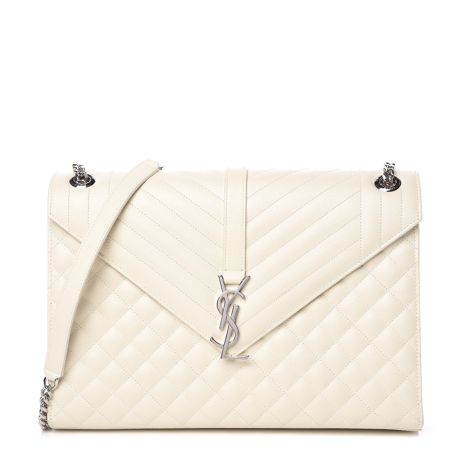 Saint Laurent Grain De Poudre Large Tri-Quilt Monogram Satchel Porcellana 1 of 11