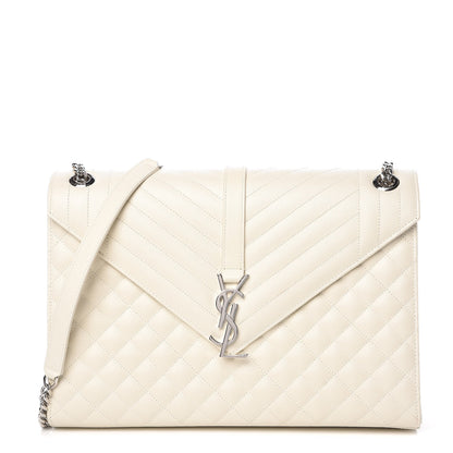 Saint Laurent Grain De Poudre Large Tri-Quilt Monogram Satchel Porcellana 1 of 11