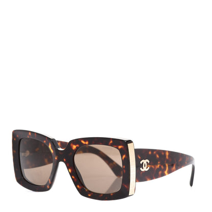 Chanel Acetate Rectangle Sunglasses 5435 Tortoise 1 of 7
