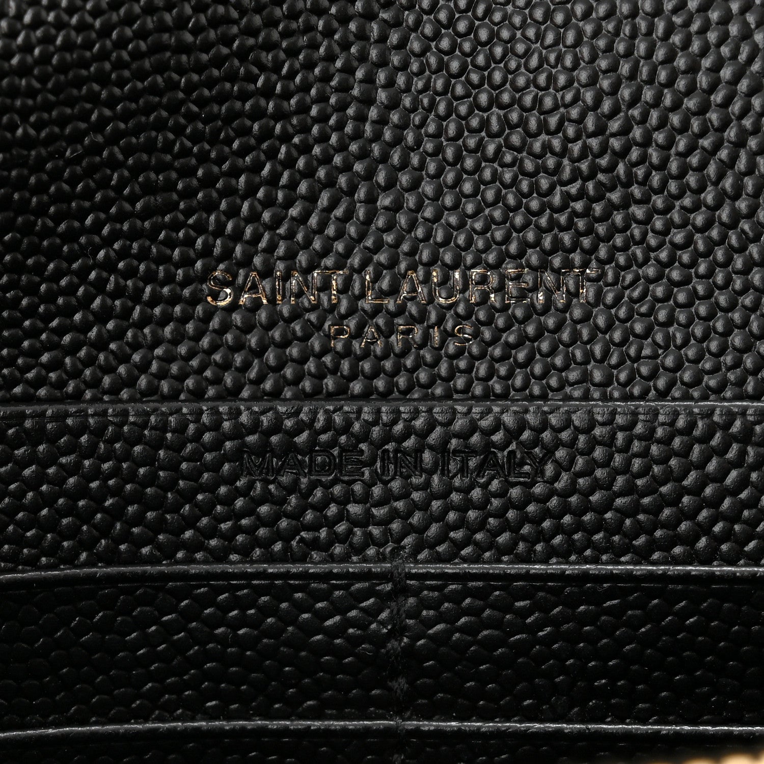 Saint Laurent Grain De Poudre Matelasse Chevron Monogram Chain Wallet Black 7 of 11