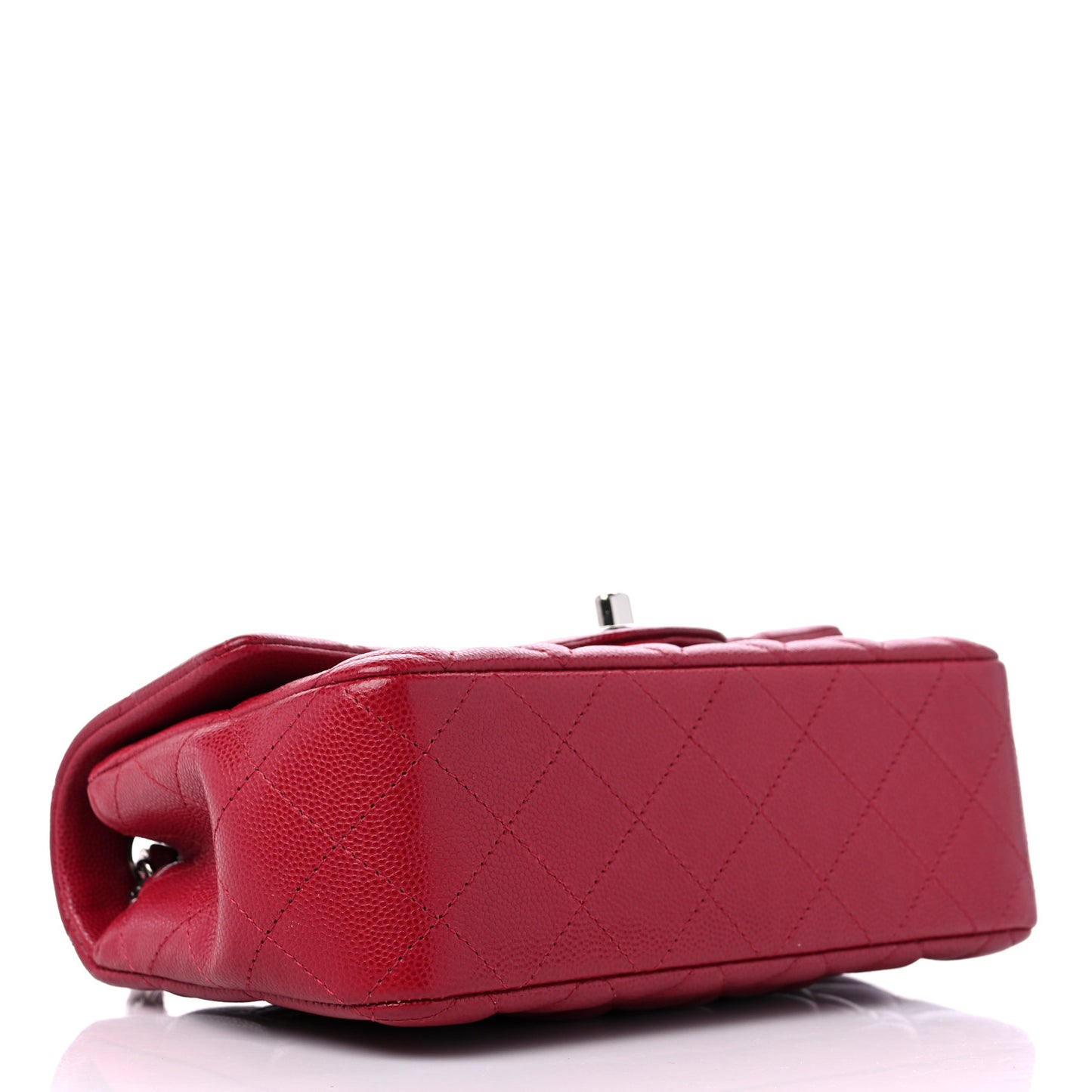 Caviar Quilted Mini Rectangular Flap Red