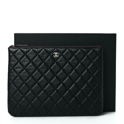 Chanel Lambskin Quilted Medium Cosmetic Case Black 11 of 11