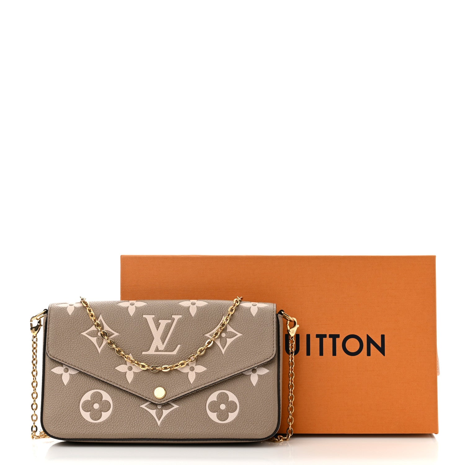 Louis Vuitton Empreinte Monogram Giant Felicie Pochette Tourterelle Creme 9 of 9
