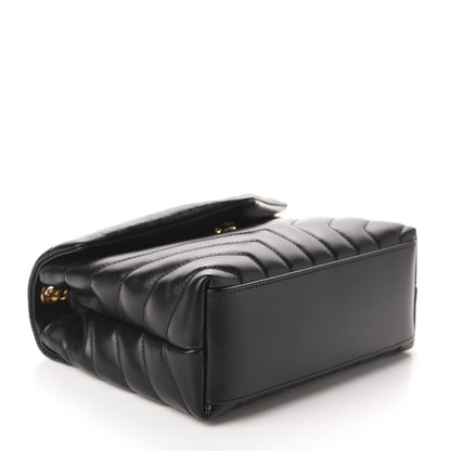 Saint Laurent Calfskin Y Quilted Monogram Small Loulou Chain Satchel Black 4 of 11
