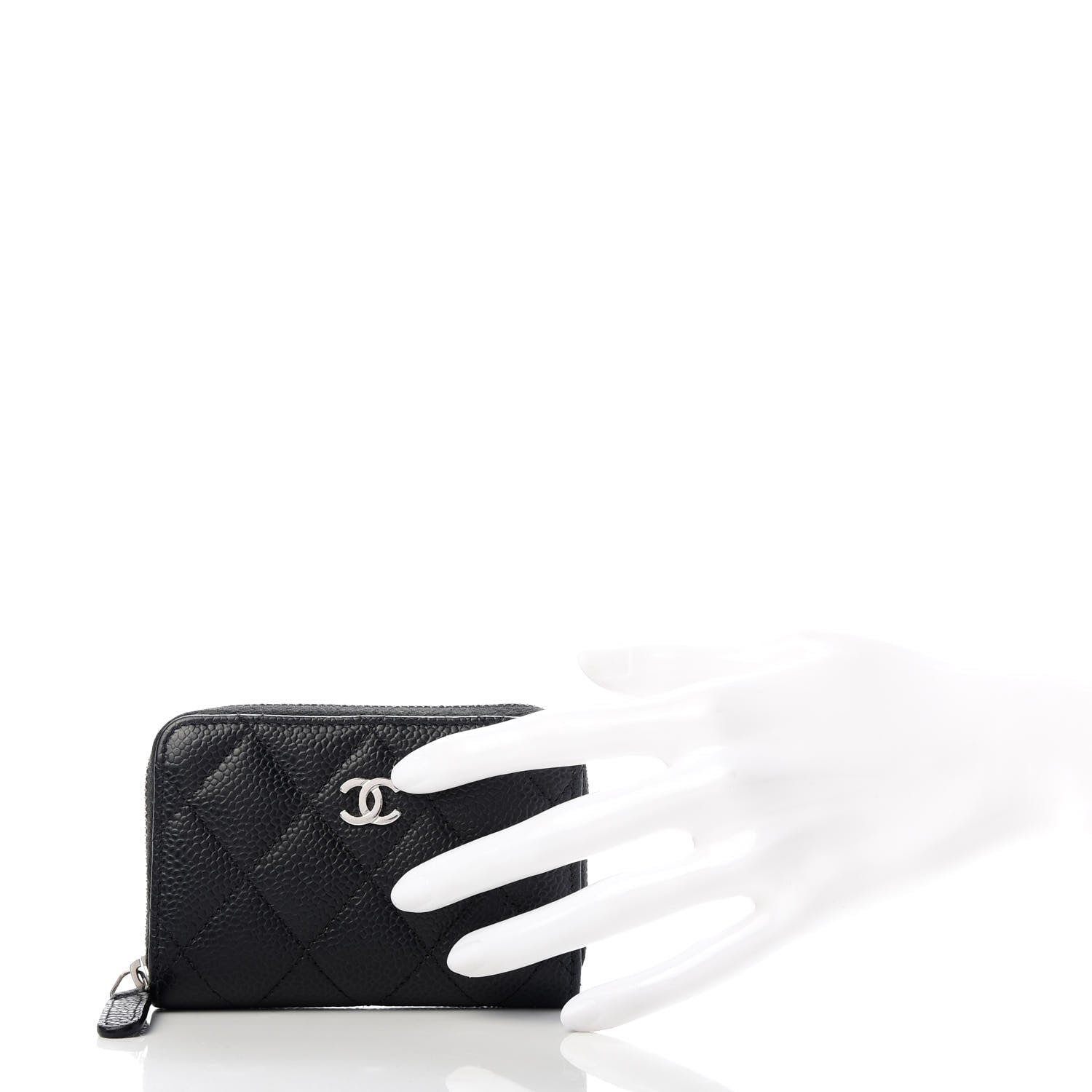 Chanel Caviar Quilted Zip Coin Purse Black 2 of 8