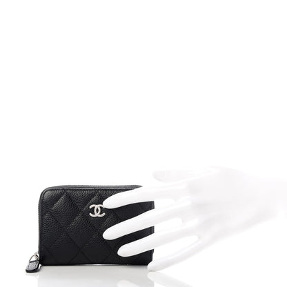 Chanel Caviar Quilted Zip Coin Purse Black 2 of 8