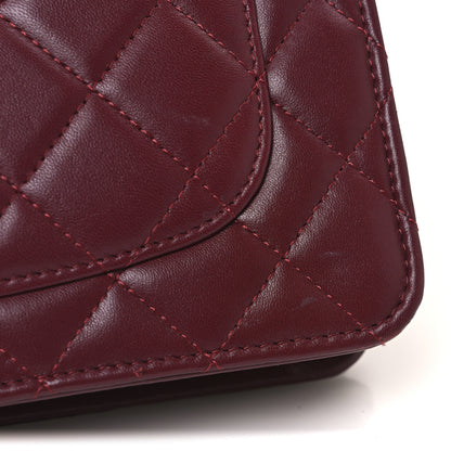 Chanel Lambskin Quilted Wallet On Chain WOC Dark Red 13 of 14
