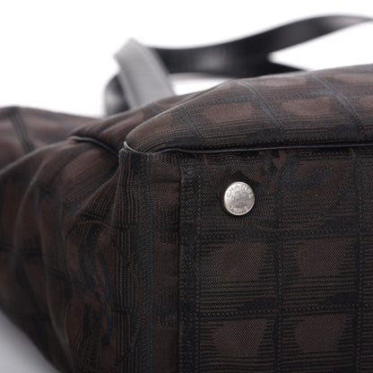 Chanel Nylon Medium Travel Tote Black Brown 11 of 14