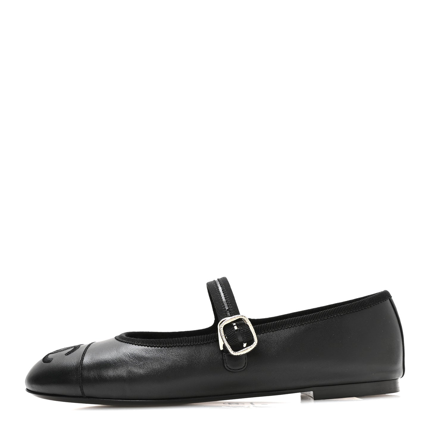 Lambskin Mary Jane Flats 40 Black
