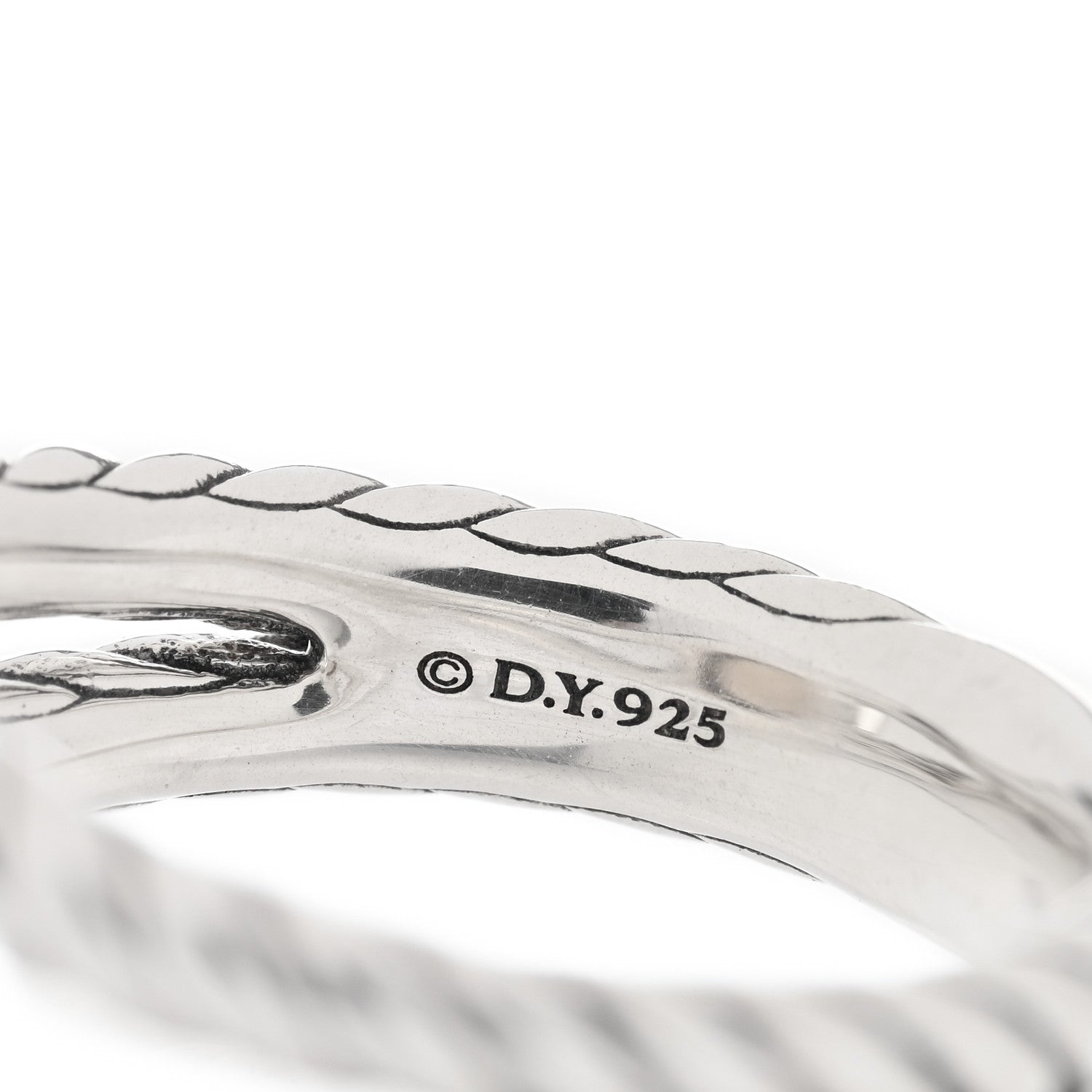 David Yurman Sterling Silver Diamond Citrine 7mm Petite Albion Ring 49 5 4 of 4