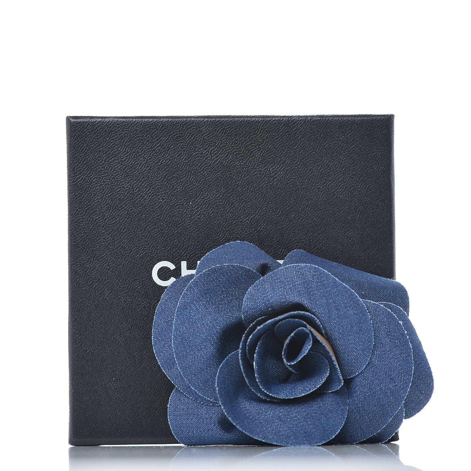 Chanel Denim Camellia Pin Brooch Blue 6 of 6