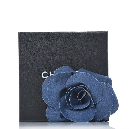 Chanel Denim Camellia Pin Brooch Blue 6 of 6