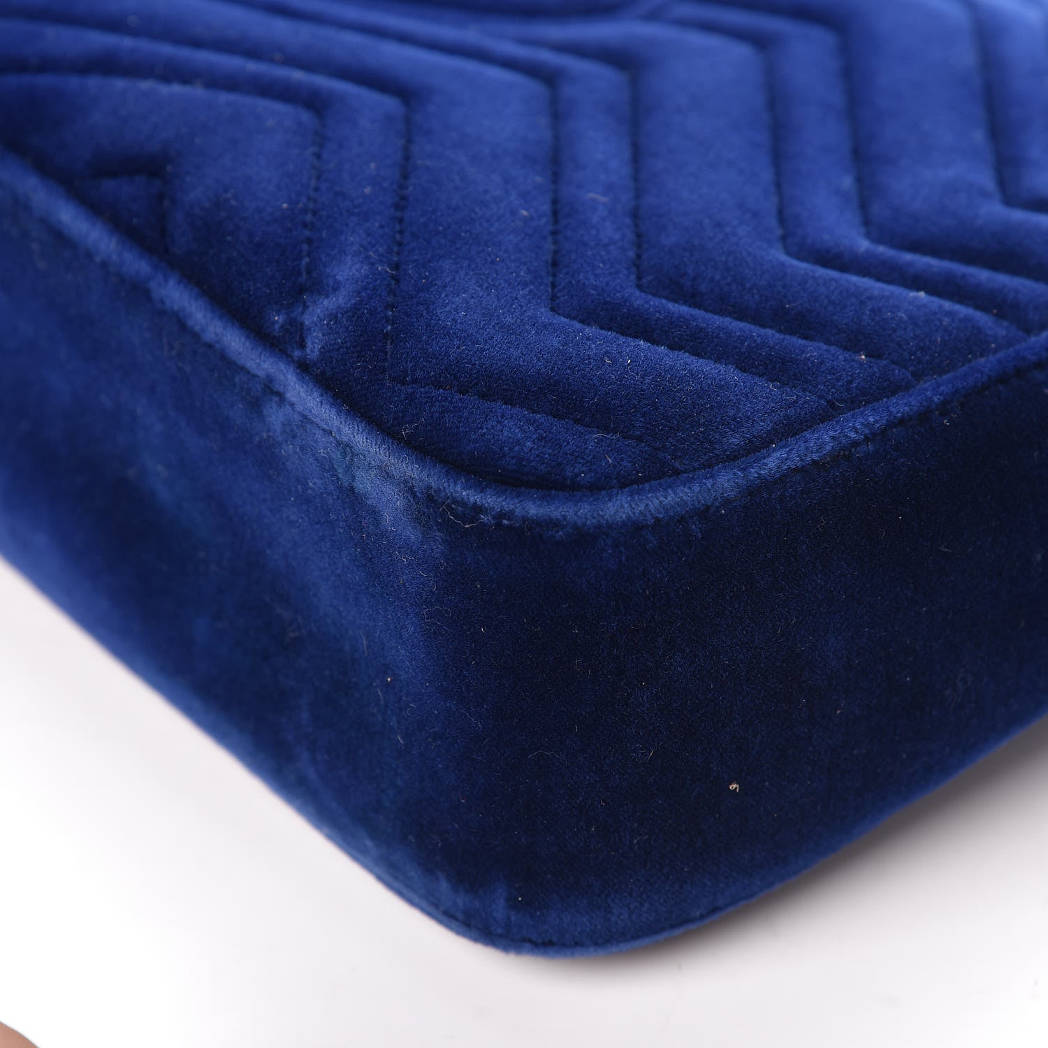 Gucci Velvet Matelasse Medium GG Marmont Shoulder Bag Cobalt Blue 14 of 15