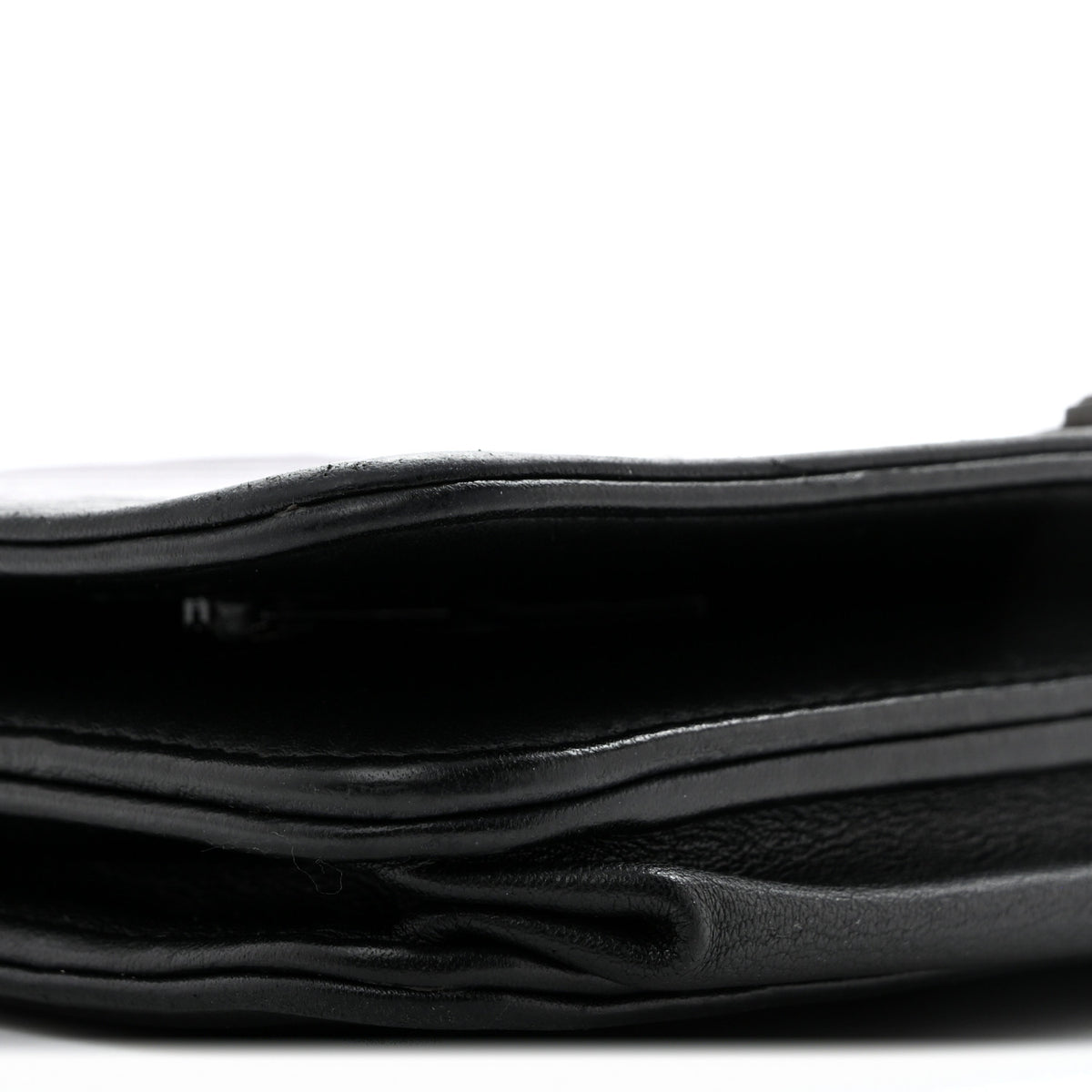 Chanel Calfskin Painted Chevron Embossed Boy Wallet On Chain WOC Black 10 of 16