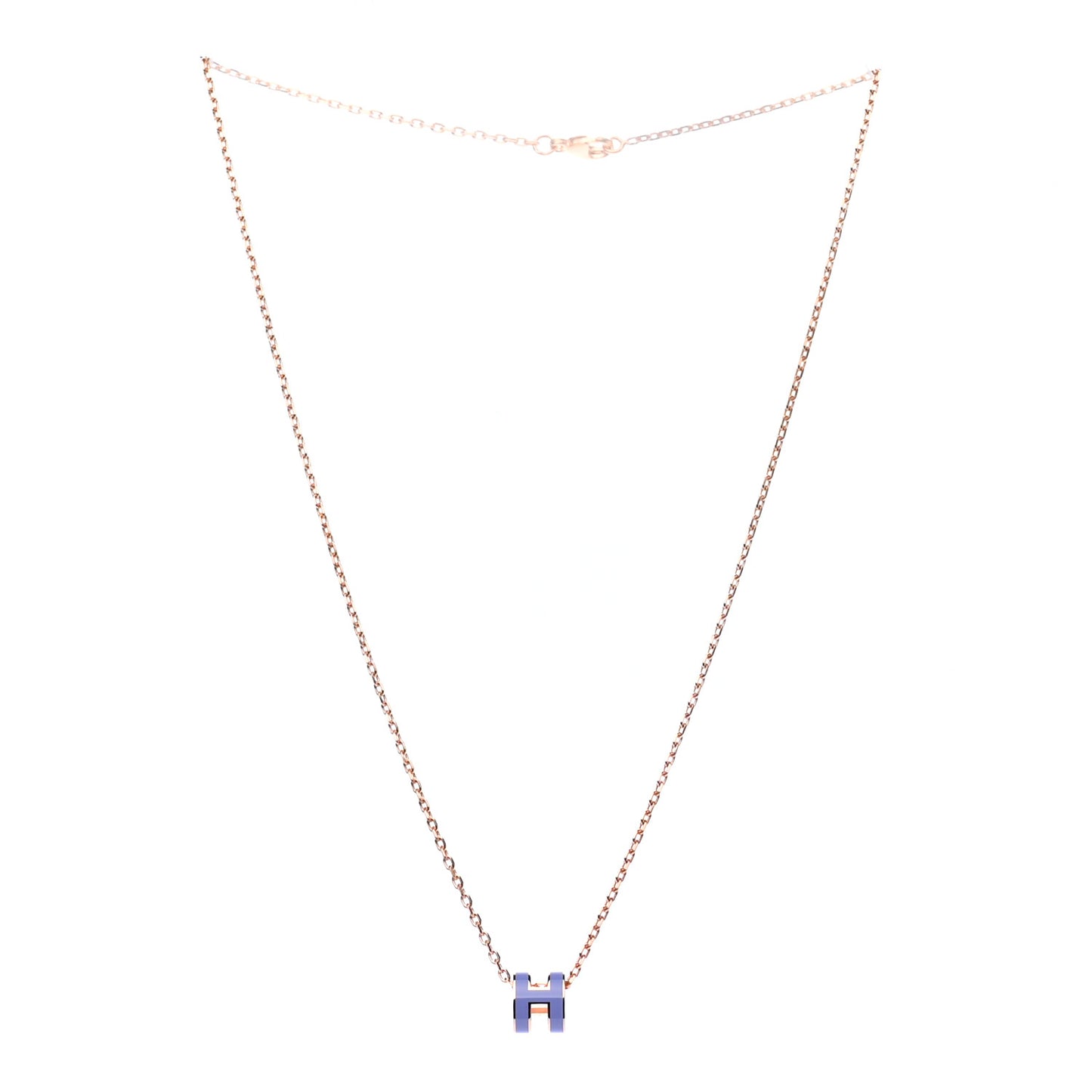 Rose Gold Mini Pop H Pendant Necklace Lilas