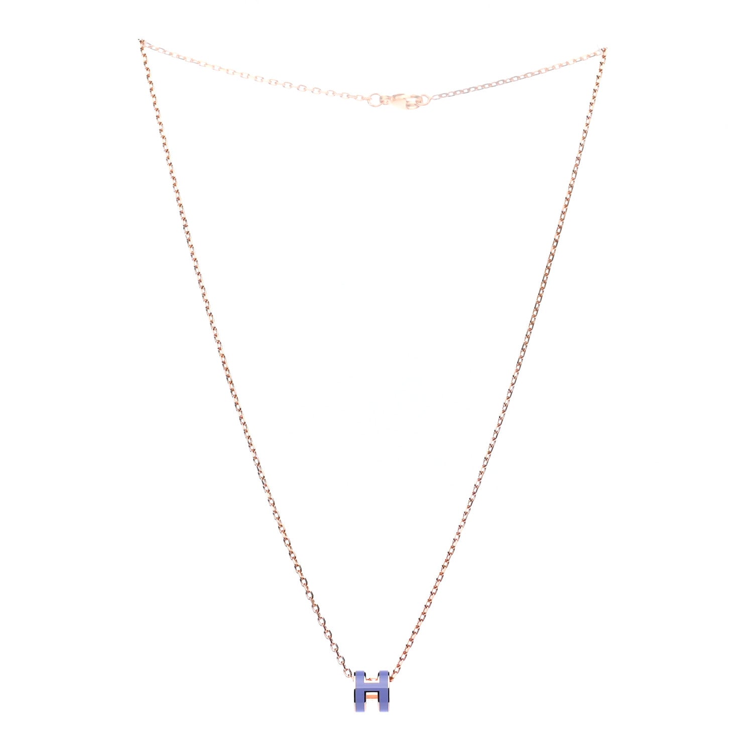 Hermes Rose Gold Mini Pop H Pendant Necklace Lilas 3 of 6