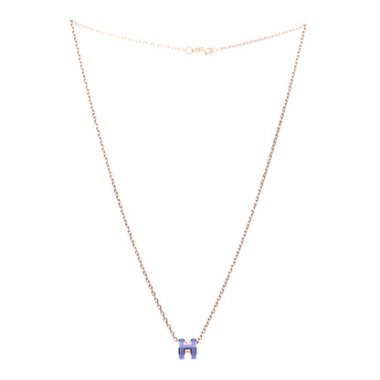 Hermes Rose Gold Mini Pop H Pendant Necklace Lilas 3 of 6