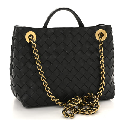 Bottega Veneta Nappa Intrecciato Small Andiamo With Chain Shoulder Bag Black 3 of 10
