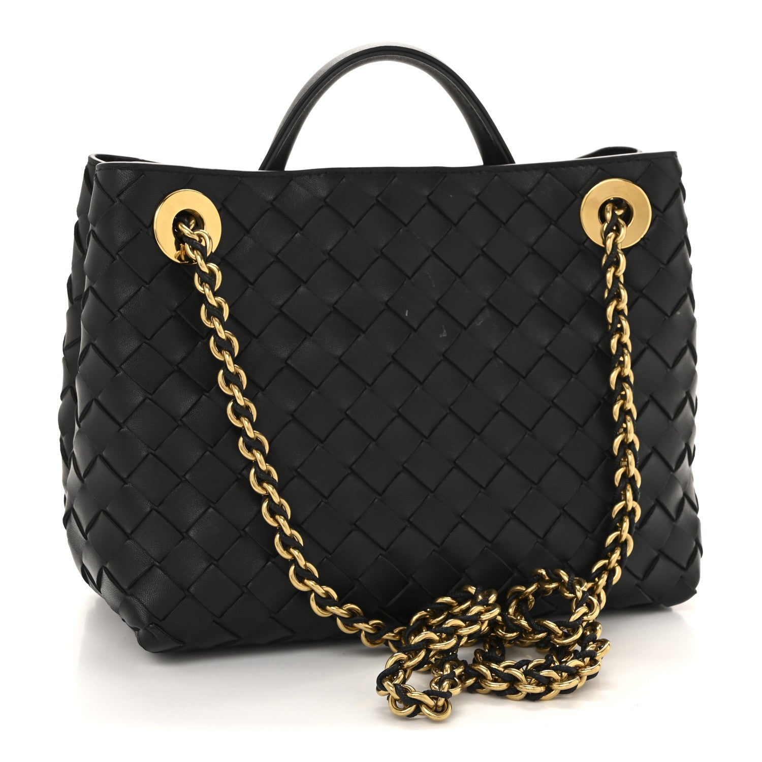 Bottega Veneta Nappa Intrecciato Small Andiamo With Chain Shoulder Bag Black 3 of 10