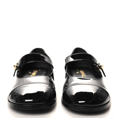 Chanel Patent Calfskin Mary Janes Flats 40.5 Black 2 of 9