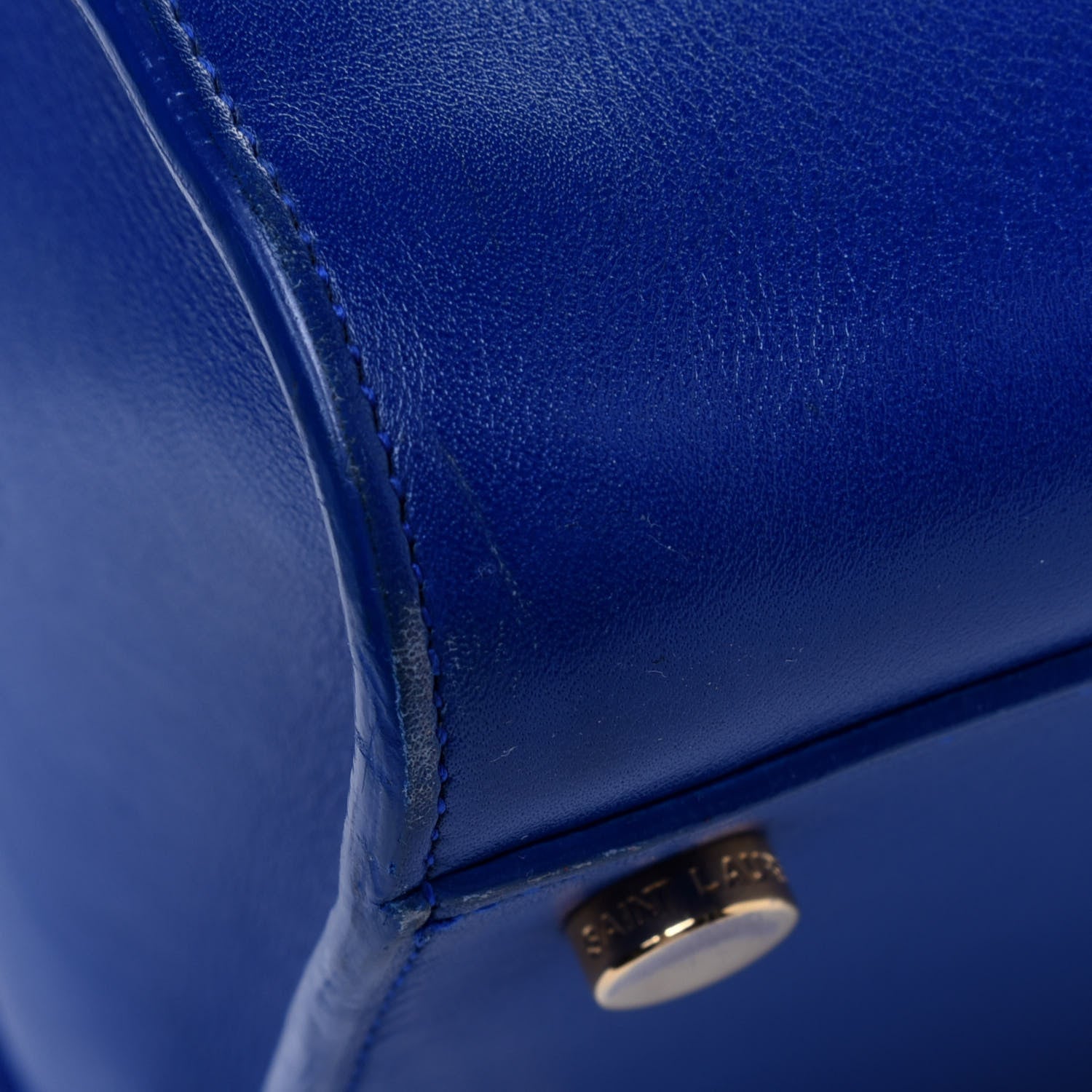 Saint Laurent Smooth Calfskin Small Monogram Cabas Blue Majorelle 20 of 30