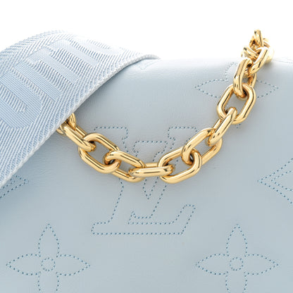 Louis Vuitton Calfskin Bubblegram Wallet On Strap Ice Blue 7 of 10