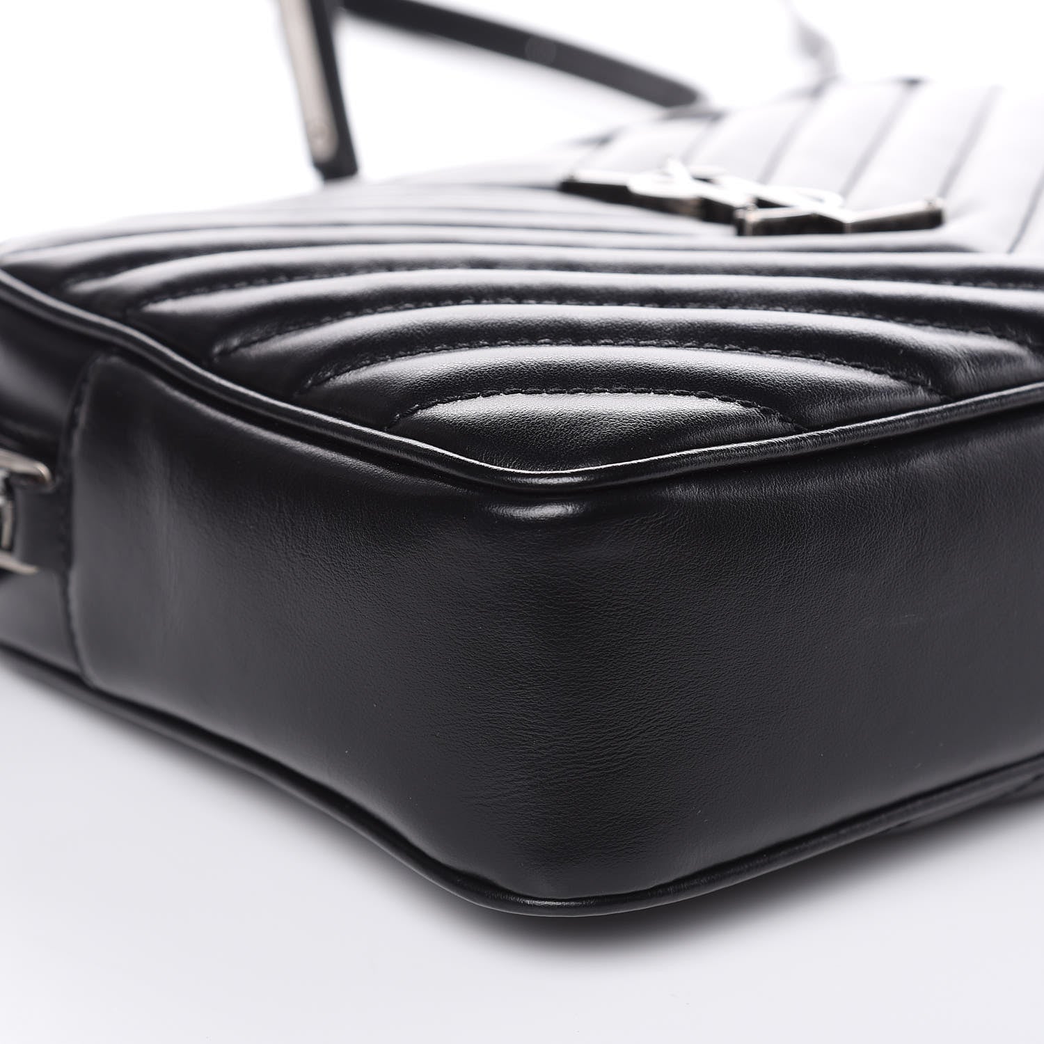 Saint Laurent Calfskin Matelasse Monogram Lou Camera Bag Black 8 of 12