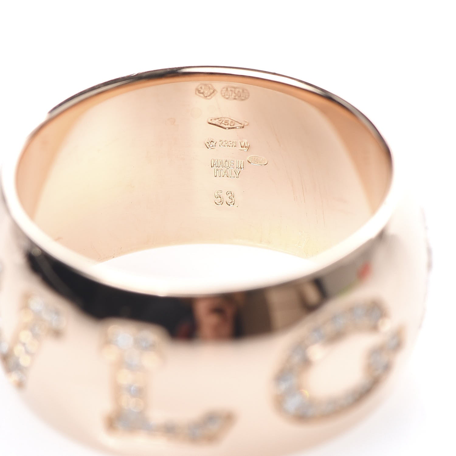 Bulgari 18K Rose Gold Diamond BVLGARI Monologo Ring 53 6.25 5 of 7