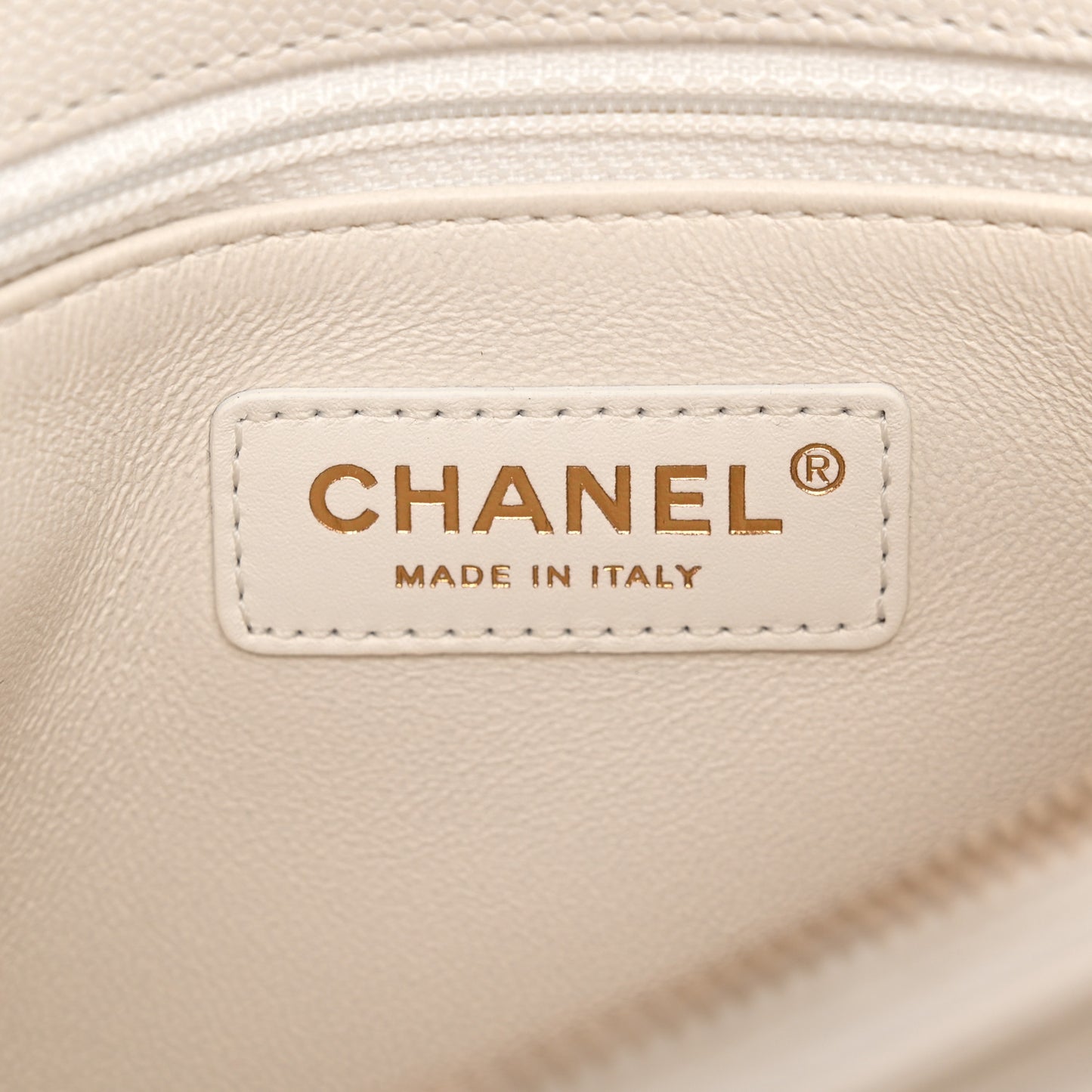 Caviar Quilted Small Coco Handle Flap White