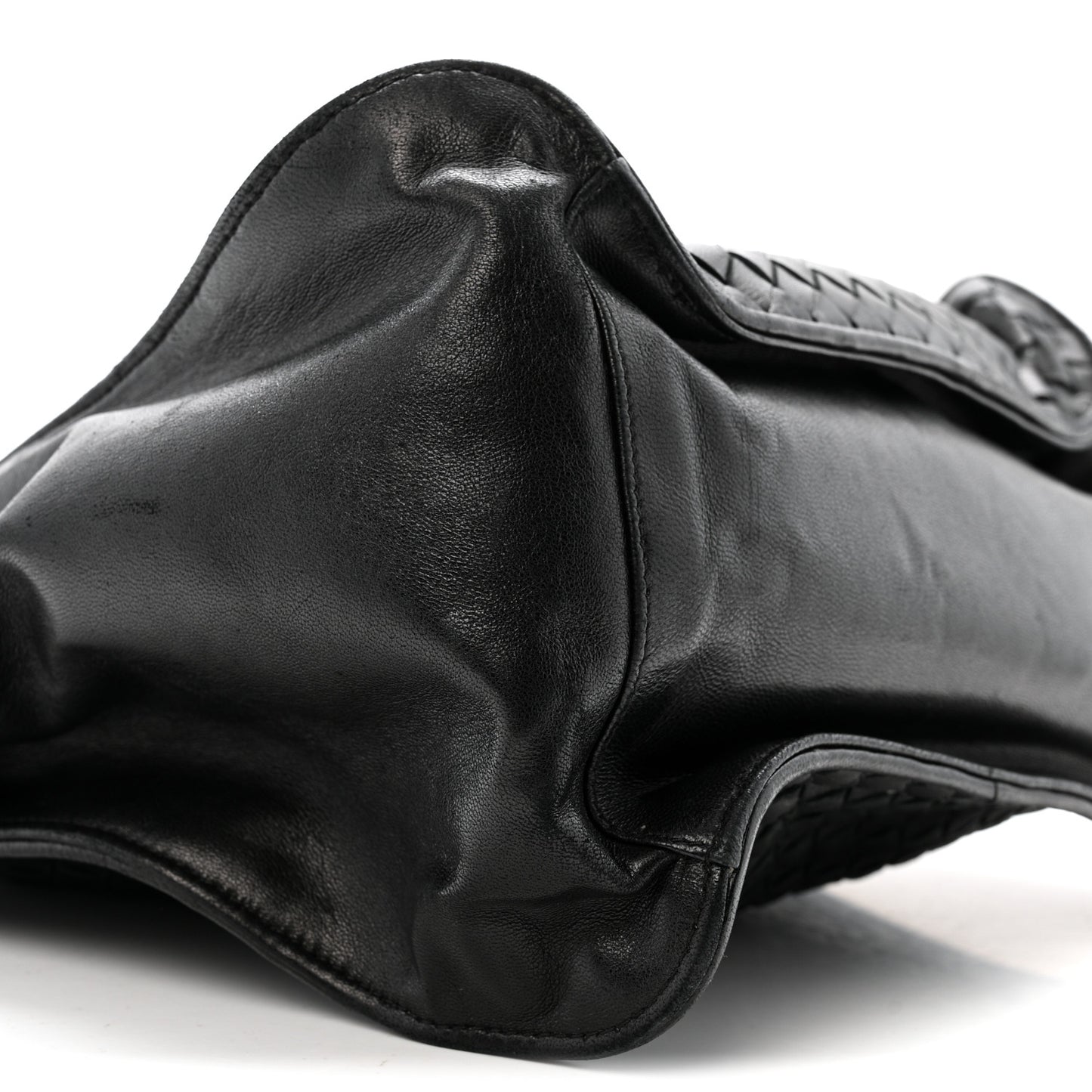 Nappa Intrecciato Small Hobo Shoulder Bag Black
