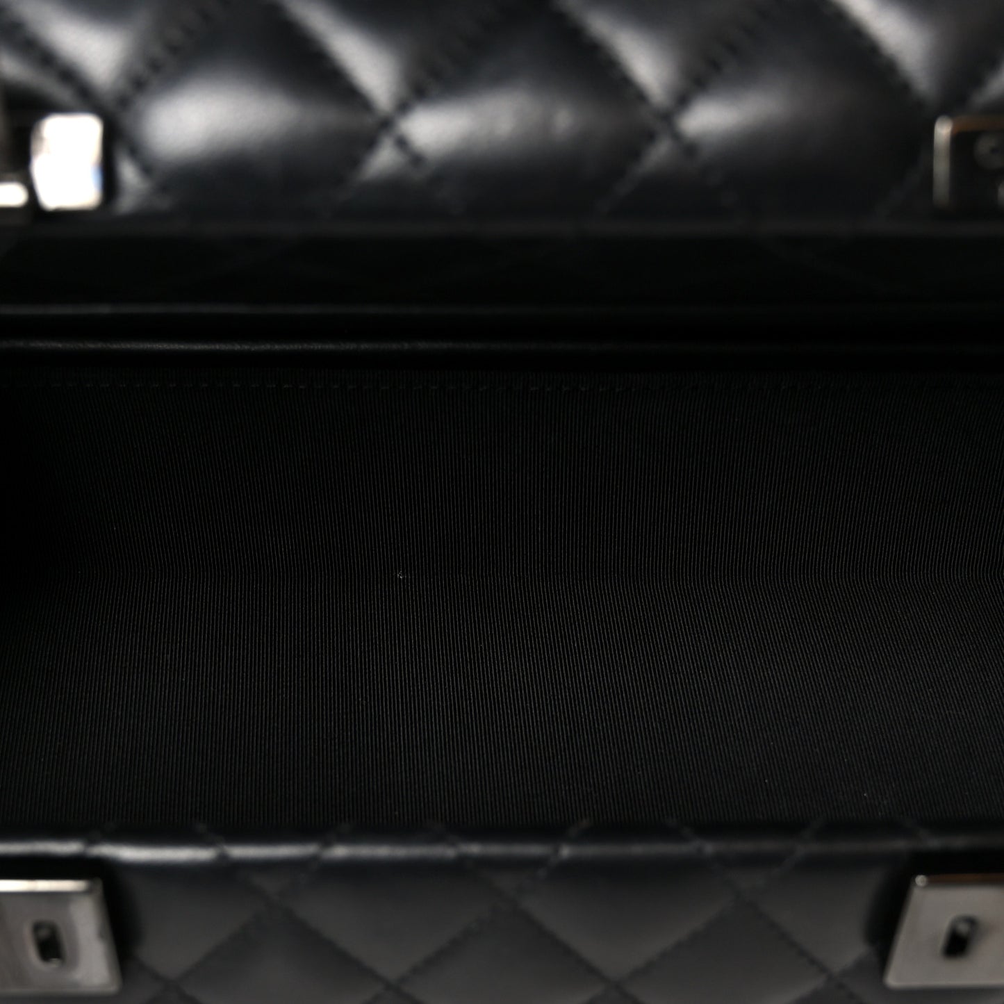 Lambskin Quilted Cockpit Flap Bag Black